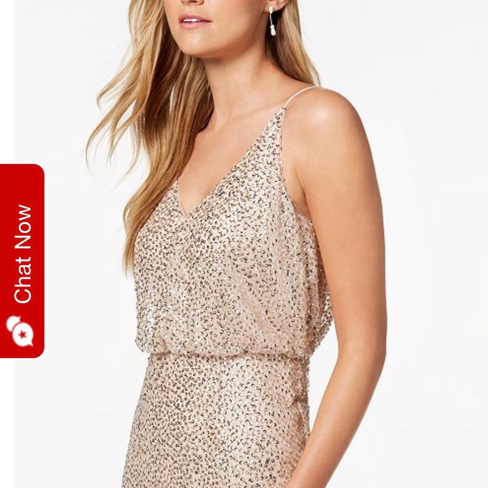 Adrianna Papell long gold gown